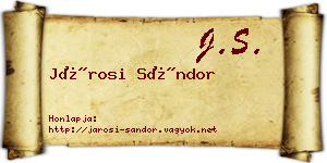 Járosi Sándor névjegykártya