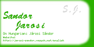 sandor jarosi business card